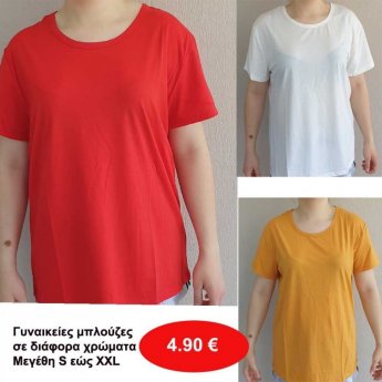 Γυναικείες Μπλούζες Μεγέθη S εώς ΧΧL σε διάφορα χρώματα