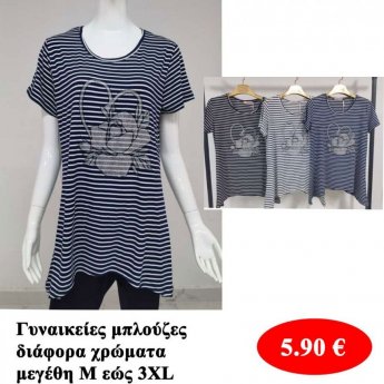 Γυναικείες μπλούζες σε διάφορα χρώματα