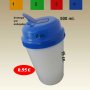 Σέικερ πλαστικό 500 ml.με άνοιγμα για καλαμάκι 15Χ8 εκ. σε 4 διάφορα χρώματα