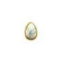 40502057-D05 Μεταλλικό διακοσμητικό νυχιών οβάλ με λευκή πέτρα
