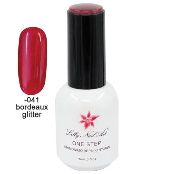40504001-041 Ημιμόνιμο μανό one step 15ml - Bordeaux glitter