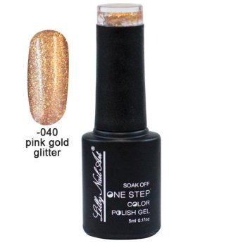 40504002-040 Ημιμόνιμο μανό one step 5ml - Pink gold glitter