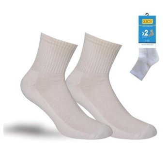 70701007-2 Ανδρικές λευκές αθλητικές κάλτσες σετ 2 ζευγάρια Νο 44-47