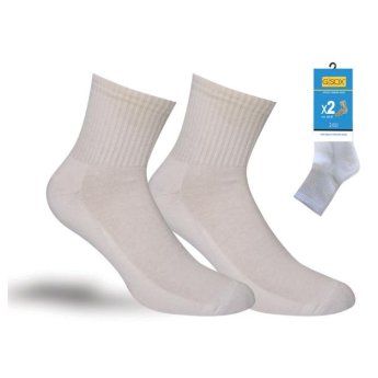 70701007-1 Ανδρικές λευκές αθλητικές κάλτσες σετ 2 ζευγάρια Νο 36-40