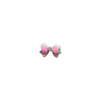 40502057-282 Μεταλλικό διακοσμητικό νυχιών φιόγκος ροζ