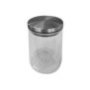 80-1982 ΒΑΖΟ BOROSILICATE ΜΕ ΚΑΠΑΚΙ INOX 12x8cm