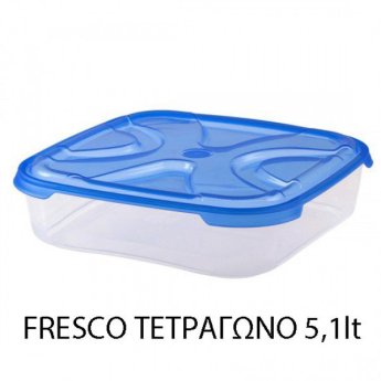 003301900 ΔΟΧΕΙΟ ΦΑΓΗΤΟΥ ΤΕΤΡΑΓΩΝΟ ΠΛΑΣΤΙΚΟ FRESCO 5.1LT