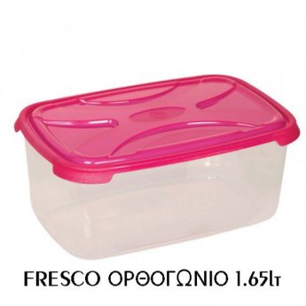 003301864 ΔΟΧΕΙΟ ΦΑΓΗΤΟΥ ΟΡΘΟΓΩΝΙΟ ΠΛΑΣΤΙΚΟ FRESCO 1.65LT