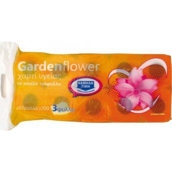 8888888804147 ΧΑΡΤΙ ΥΓΕΙΑΣ GARDEN FLOWER AΠΑΛΟ ΤΡΙΦΥΛΛΟ-10ΡΟΛΑ-20Μ-200ΦΥΛΛΑ-70G-9.5X10.6CM