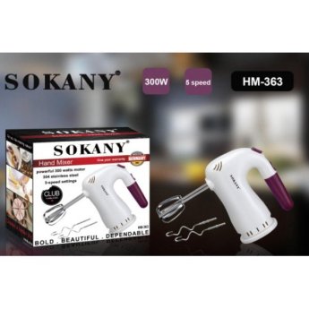 180 ΜΙΞΕΡ ΧΕΙΡΟΣ SOKANY HM-363 ΛΕΚΟ 300W 5 ΤΑΧΥΤΗΤΕΣ