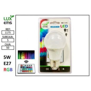 1175 ΛΑΜΠΑ LED E27 5W RGB ΜΕ ΤΗΛΕΧΕΙΡΙΣΤΗΡΙΟ