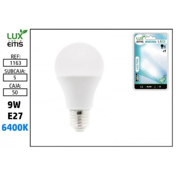 1163 ΛΑΜΠΑ LED E27 9W 6400K