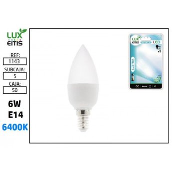 1143 ΛΑΜΠΑ LED E14 6W 6400K