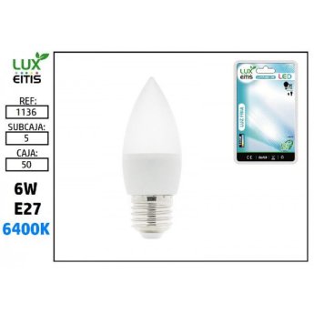 1136 ΛΑΜΠΑ LED E27 6W 6400K