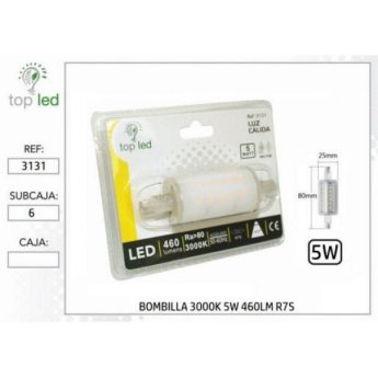 3131 BOMBILLA LED 3000K 5W 460LM R7S 25X80MM