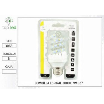 3068 BOMBILLA ESPIRAL LED 3000K 7W E27