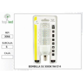 3066 BOMBILLA LED 3U 3000K 9W E14