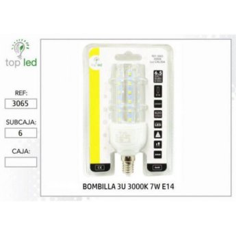 3065 BOMBILLA LED 3U 3000K 7W E14