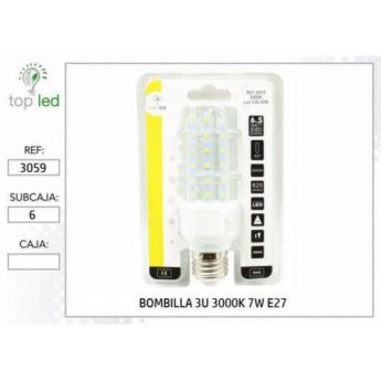 3059 BOMBILLA LED 3U 3000K 7W E27