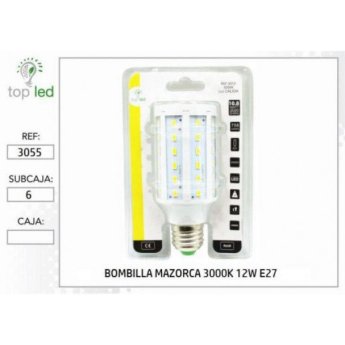 3055 BOMBILLA MAZORCA LED  3000K 12W E27