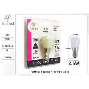 2089 BOMBILLA LED 4000K 2.5W 190LM E14 25X50MM