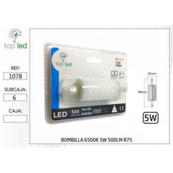 1078 BOMBILLA LED 6500K 5W 500LM R7S 25X80MM