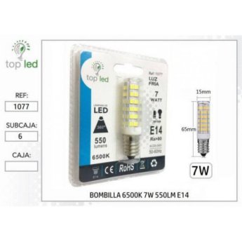 1077 BOMBILLA LED 6500K 7W 550LM E14 15X65MM