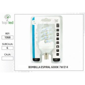 1068 BOMBILLA ESPIRAL LED 6000K 7W E14