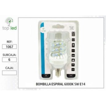 1067 BOMBILLA ESPIRAL LED 6000K 5W E14