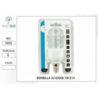 1059 BOMBILLA LED 3U 6000K 5W E14