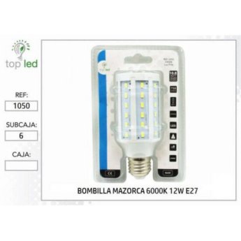 1050 BOMBILLA MAZORCA LED 6000K 12W E27