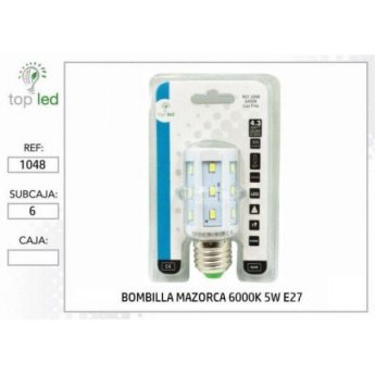 1048 BOMBILLA MAZORCA LED  6000K 5W E27