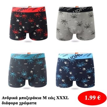Ανδρικά μποξεράκια Μεγέθη M εώς XXXL σε διάφορα χρώματα
