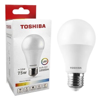 88-442 ΛΑΜΠΑ LED TOSHIBA ΓΙΑ ΝΤΟΥΙ E27  ΘΕΡΜΟ  ΛΕΥΚΟ  230V  N-STD A60 E27 11W 3000K ΓΩΝΙΑ ΔΕΣΜΗΣ 180 ΜΟΙΡΕΣ