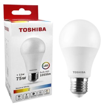 88-443 ΛΑΜΠΑ LED TOSHIBA ΓΙΑ ΝΤΟΥΙ E27 ΘΕΡΜΟ  ΛΕΥΚΟ 230V  N-STD A60 E27 11W 4000K ΓΩΝΙΑ ΔΕΣΜΗΣ 180 ΜΟΙΡΕΣ