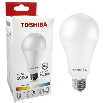 88-445 ΛΑΜΠΑ LED TOSHIBA  ΓΙΑ ΝΤΟΥΙ  Ε27  ΘΕΡΜΟ ΛΕΥΚΟ  230V N-STD A70  15W 3000K ΓΩΝΙΑ ΔΕΣΜΗΣ 180 ΜΟΙΡΕΣ