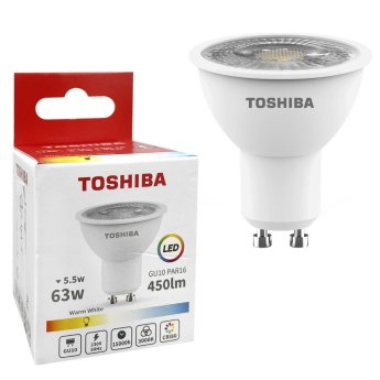 88-453 ΛΑΜΠΑ LED TOSHIBA ΣΠΟΤ ΓΙΑ ΝΤΟΥΙ  GU10  ΘΕΡΜΟ ΛΕΥΚΟ 230V  450LM N-STD  5.5W 3000K ΓΩΝΙΑ ΔΕΣΜΗΣ 180 ΜΟΙΡΕΣ