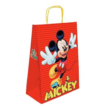 19-358 ΤΣΑΝΤΑ ΔΩΡΟΥ ΧΑΡΤΙΝΗ MICKEY ΚΟΚΚΙΝΗ -32cm- 32x24x10cm