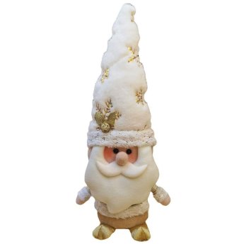 93-3694 ʼγιος gnome λευκός με χρυσές ρίγες 46cm