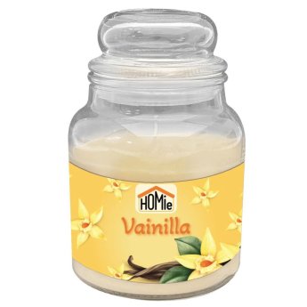 37-450 Κερί spiced vanilla σε βάζο με καπάκι μεγάλο 50h 311gr net. 14.5x11cm