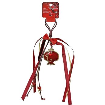 93-3053 Γούρι ρόδι με χάνδρες 30cm