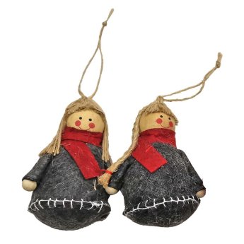93-2895 Στολίδι υφασμάτινο κορίτσι xmas 11x7cm
