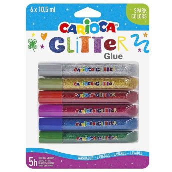 96-619 Κόλα glitter classic σετ-6τεμ carioca 6x10.5ml