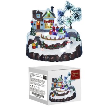 93-2367 Χωριό xmas με ʼγιο βασίλη 20.5cm