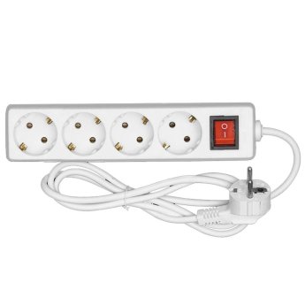 12-383 Πολύπριζο 4 θέσεων me κουμπί 3x1.5mm2