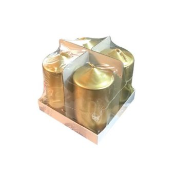 00001384 Σετ 4 χρυσά κερια 10 x 5cm