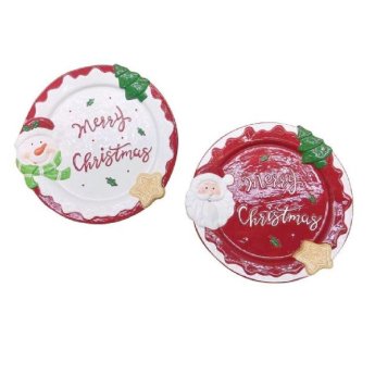 00001432 Διακοσμητική στρογγυλή πιατέλα merry Christmas 28cm
