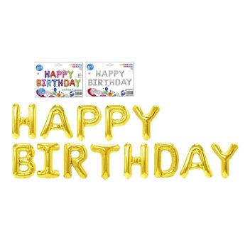 96-771 Φουσκωτό μεταλλιζέ happy birthday Ύψος γραμμάτων-41cm