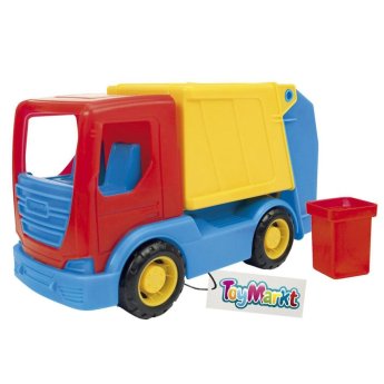 71-3245 Απορριματοφόρο πλαστικό free wheels ΚΑΙ  κάδος 24x15x12cm