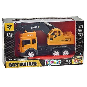 70-2226 Die cast friction εκσκαφέας με φως ΚΑΙ  ήχο 27x15x10cm